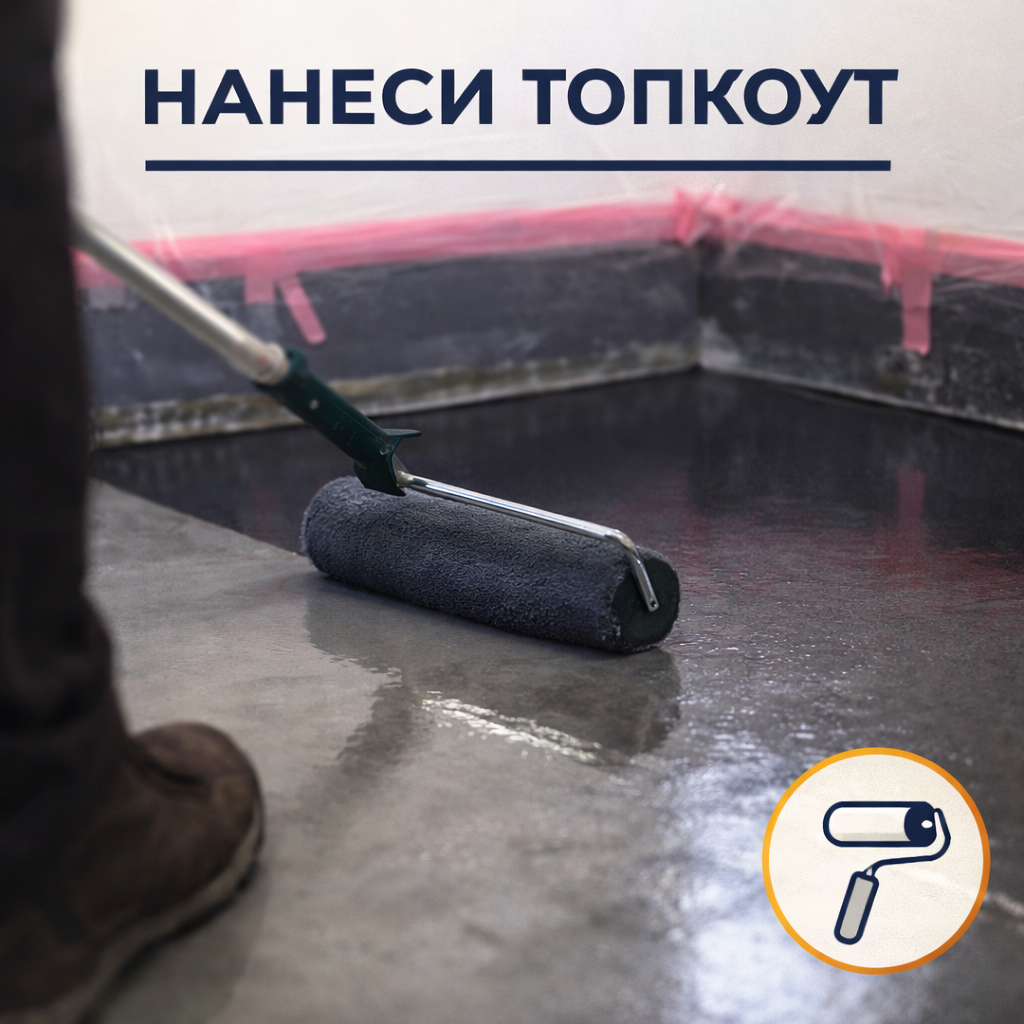 Нанеси основния топкоут слой