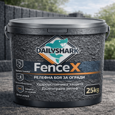 DailyShark FenceX- Силиконова Релефна боя за огради и фасади 25кг